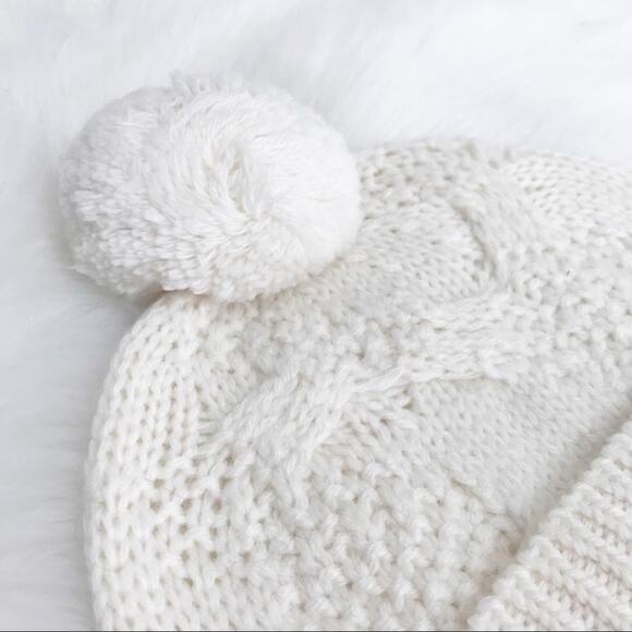 JOIE Pom Pom Cable Knit Beanie Hat - Picture 6 of 7